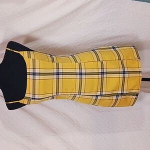 Forever 21 yellow plaid shift dress, size small